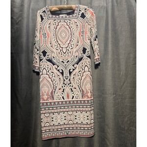 Studio One Paisley Print Career Dress 3/4 Sleeve Elegant S‎